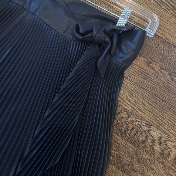 A.L.C. Eleanor Pleated High-Waist Midi Skirt in Midnight Colorway Size 2 - Picture 10 of 11